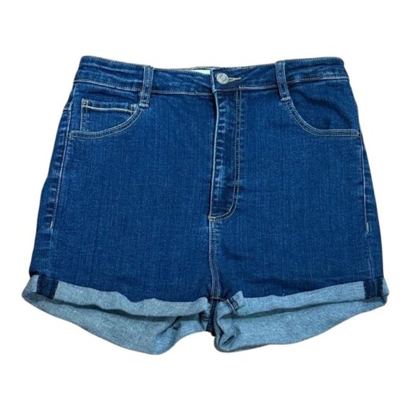 Pants - Garage Denim Shorts Womens Size 9 Blue Cuffed High Rise Casual Stretch Jean